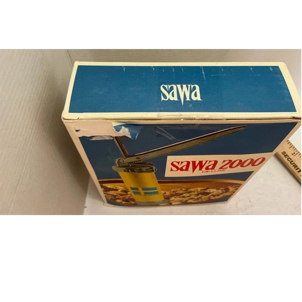 Sawa Vintage Cookie Press 2000 De Luxe Made in Sweden Gold Metal Kitchen Tool